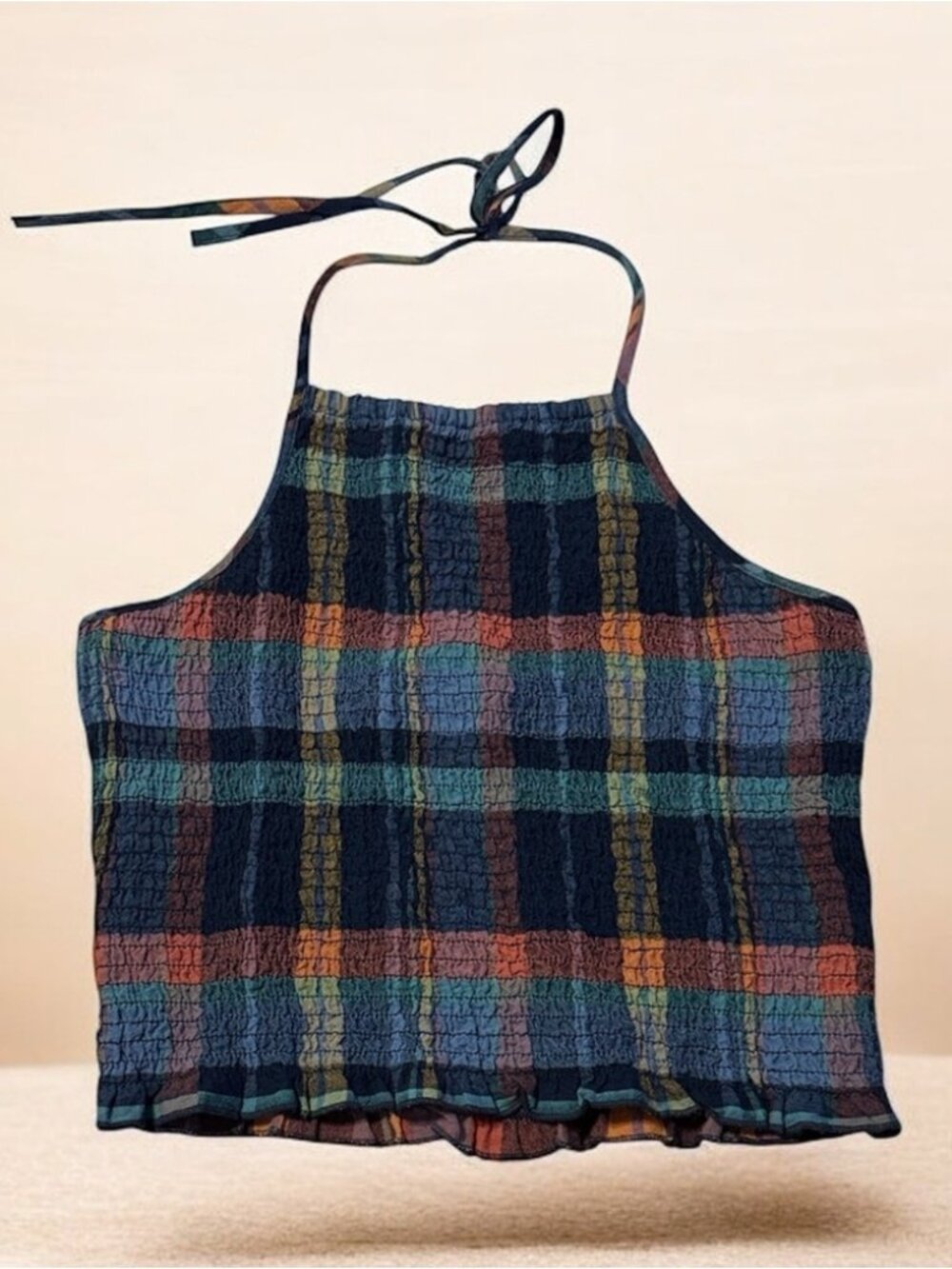 Multicolor Plaid Crop Top - Picture 1 of 2